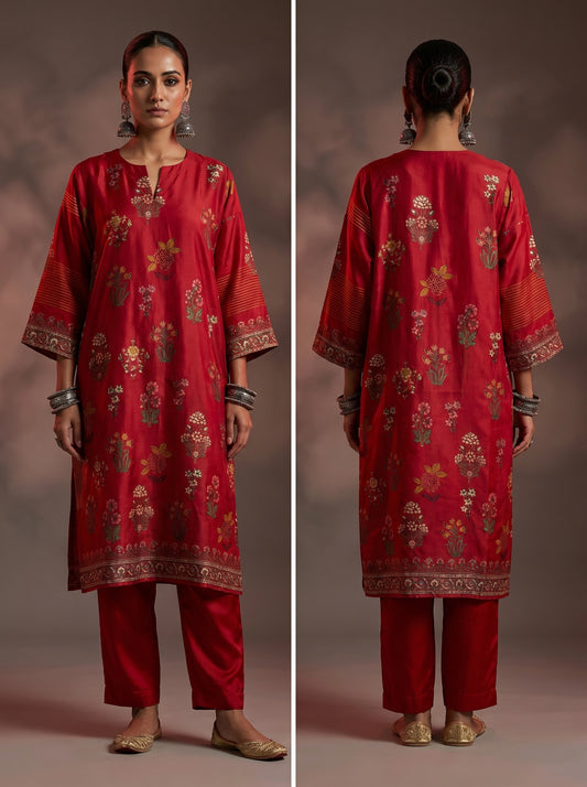 Semi Stitched Chanderi Casual kurta