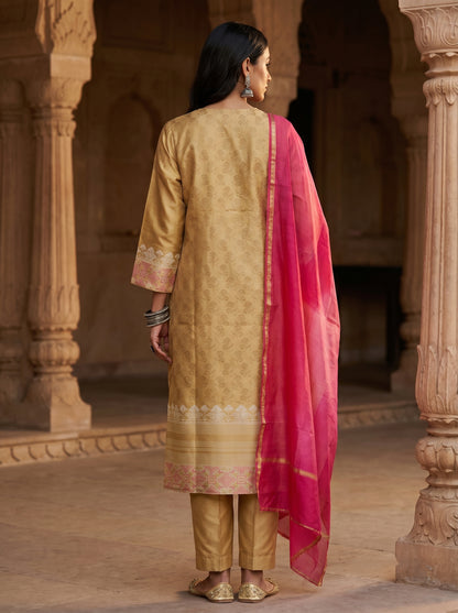 Semi Stitched Cotton Casual Suitset