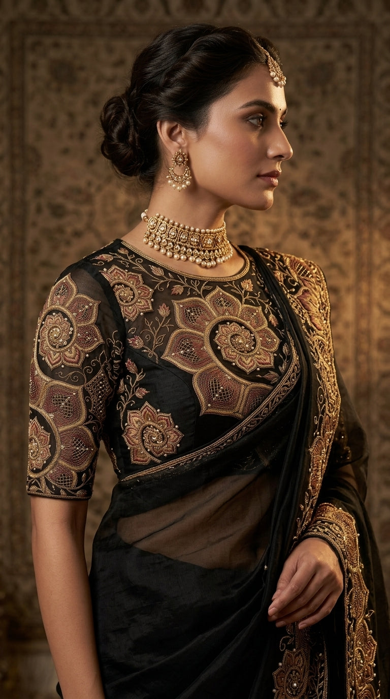 Formal Pure Silk embroidered Saree