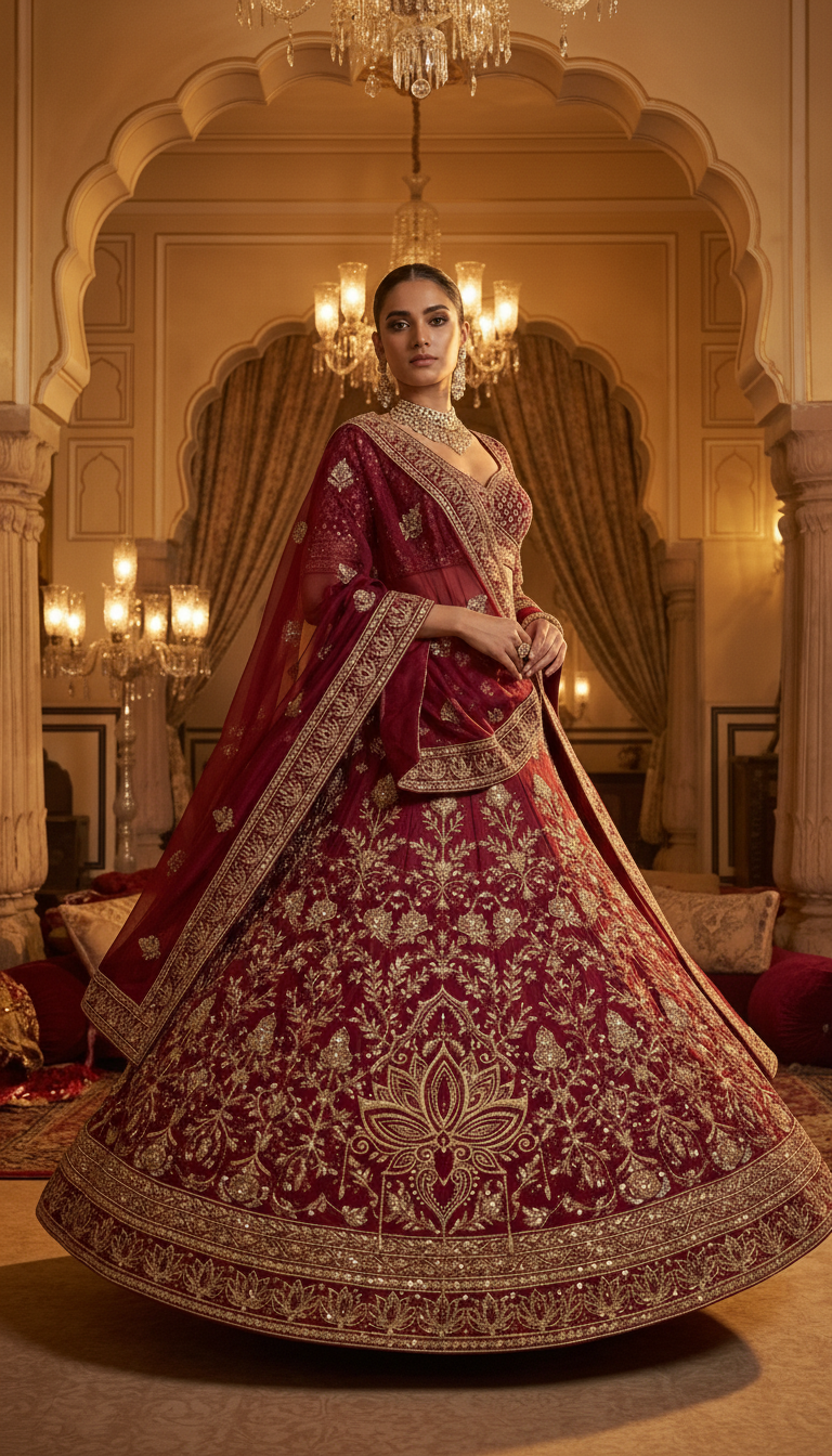 Formal embroidered Lehnga