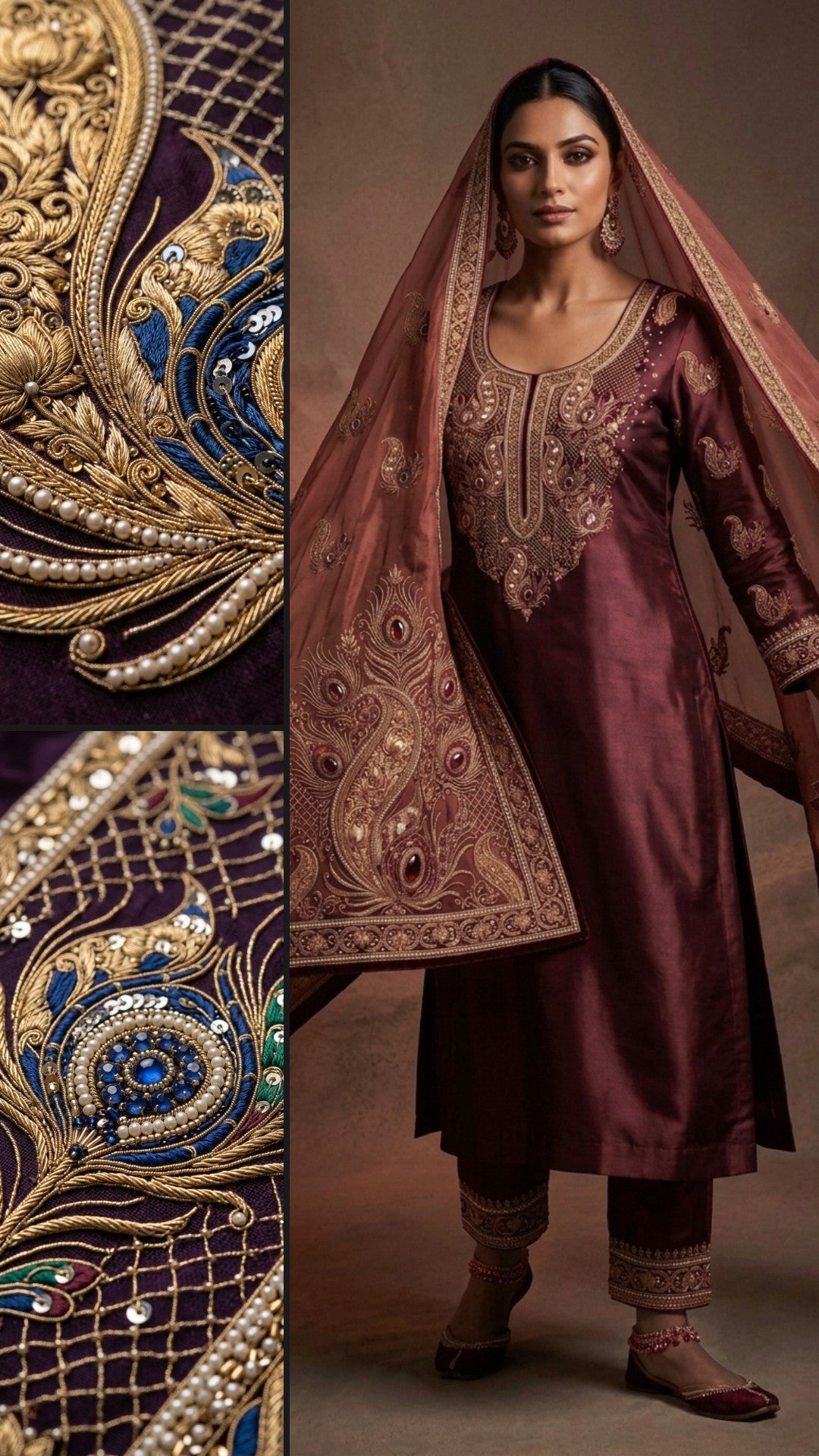 Customised Chanderi Embroidered set