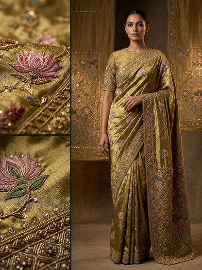 Formal Pure Silk embroidered Saree