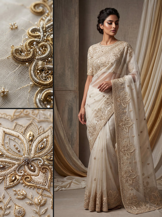 Formal Pure Silk embroidered Saree