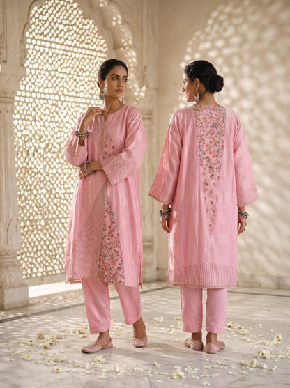 Semi Stitched Chanderi Formal kurta