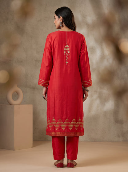 Semi Stitched Chanderi  Formal kurta