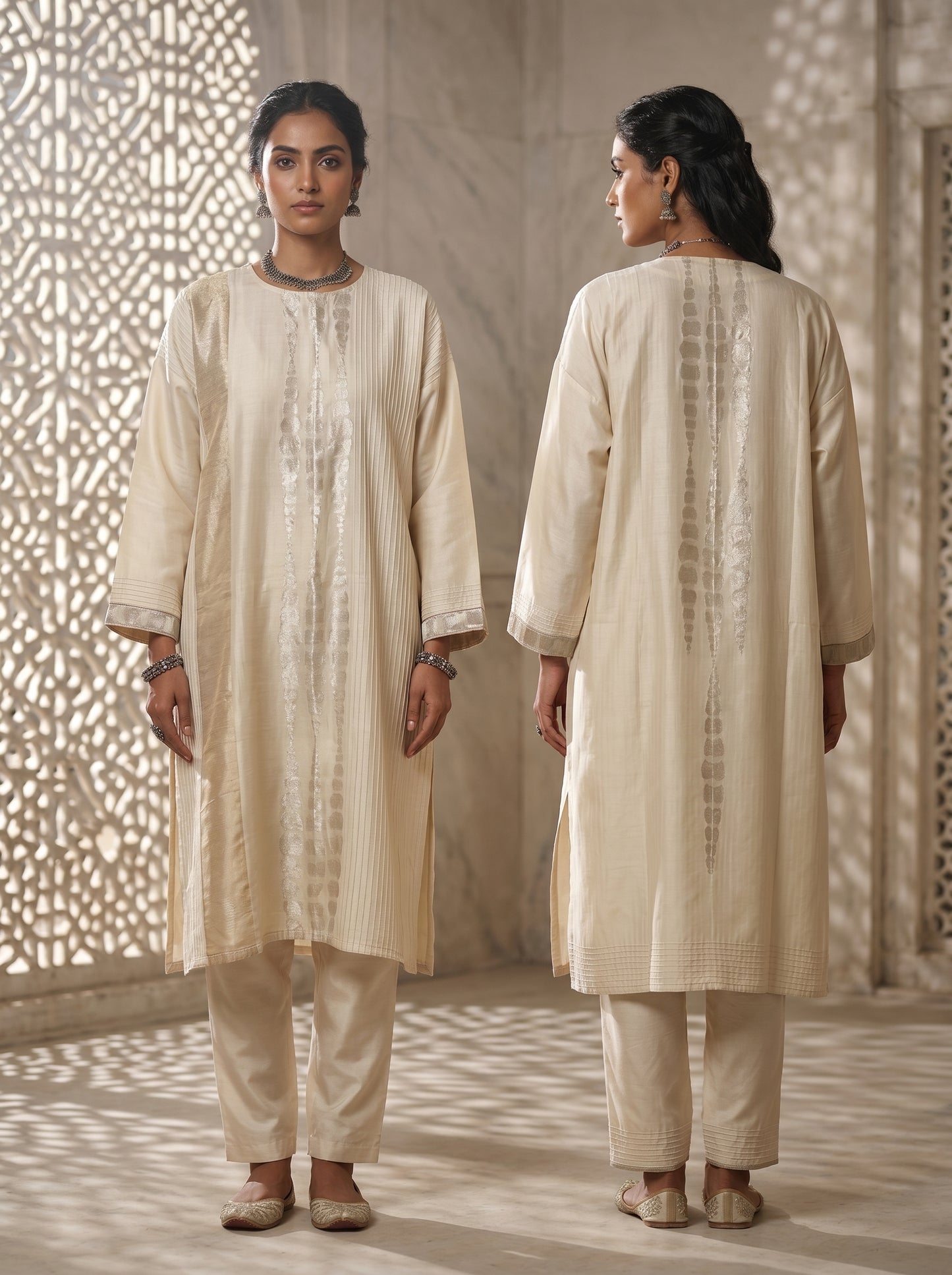 Semi Stitched Chanderi Formal kurta