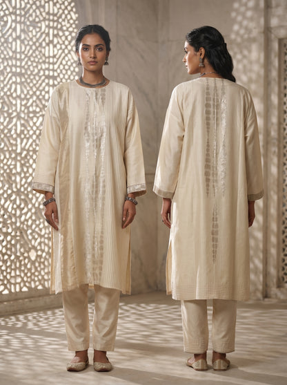 Semi Stitched Chanderi Formal kurta