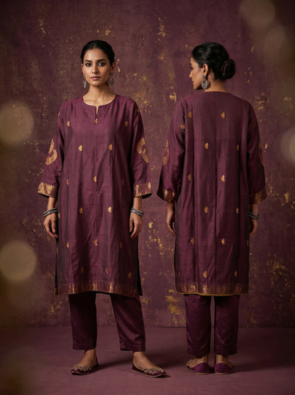Semi Stitched Chanderi Formal kurta