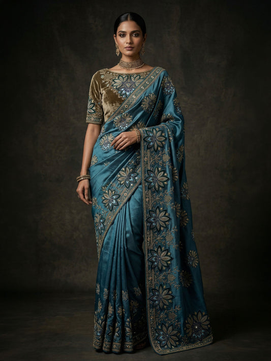 Formal Pure Silk embroidered Saree