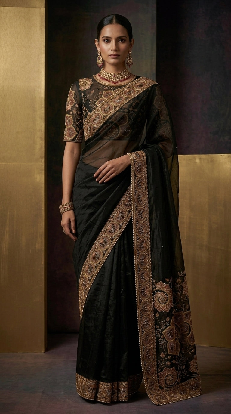 Formal Pure Silk embroidered Saree