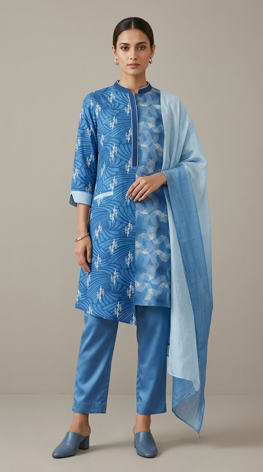 Customised indigo kurta set