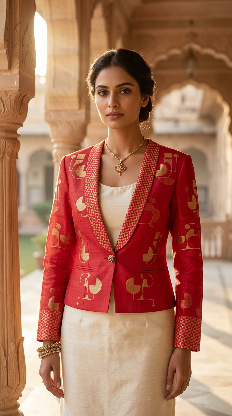 Customised Chanderi Anarkali set