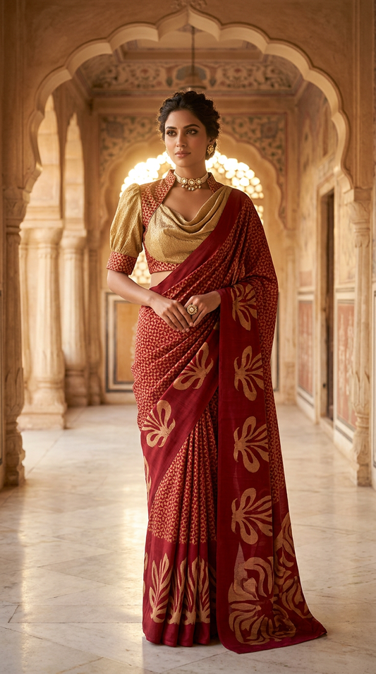 Customised Chanderi Anarkali set
