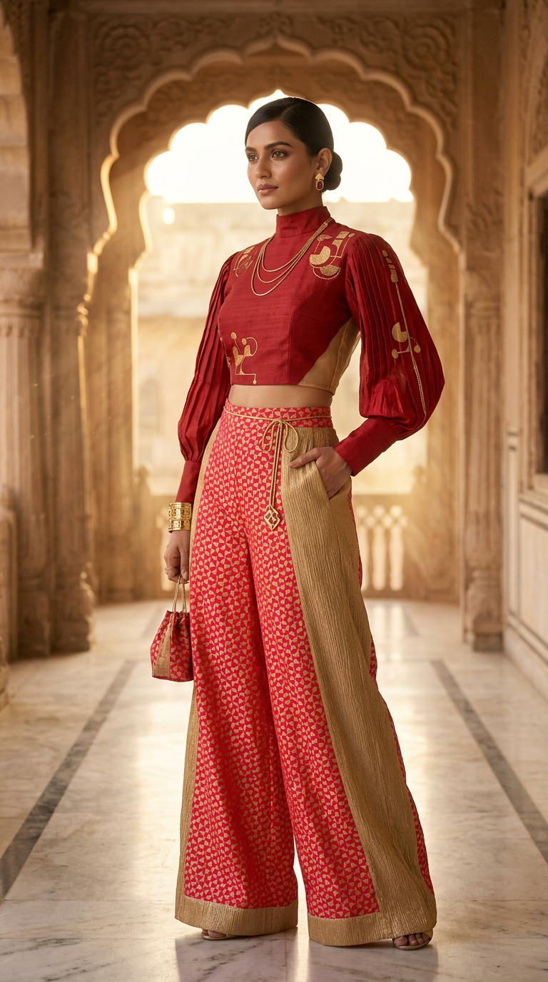 Customised Chanderi Anarkali set