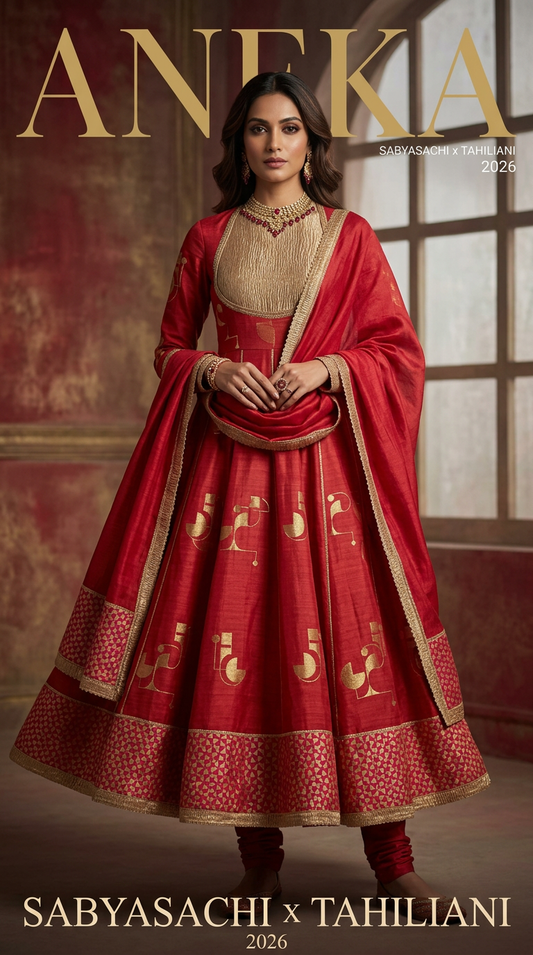 Customised Chanderi Anarkali set