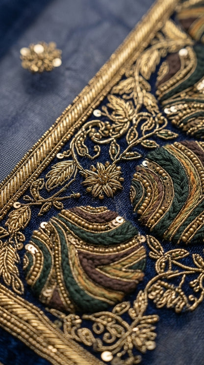Customised Chanderi Embroidered set