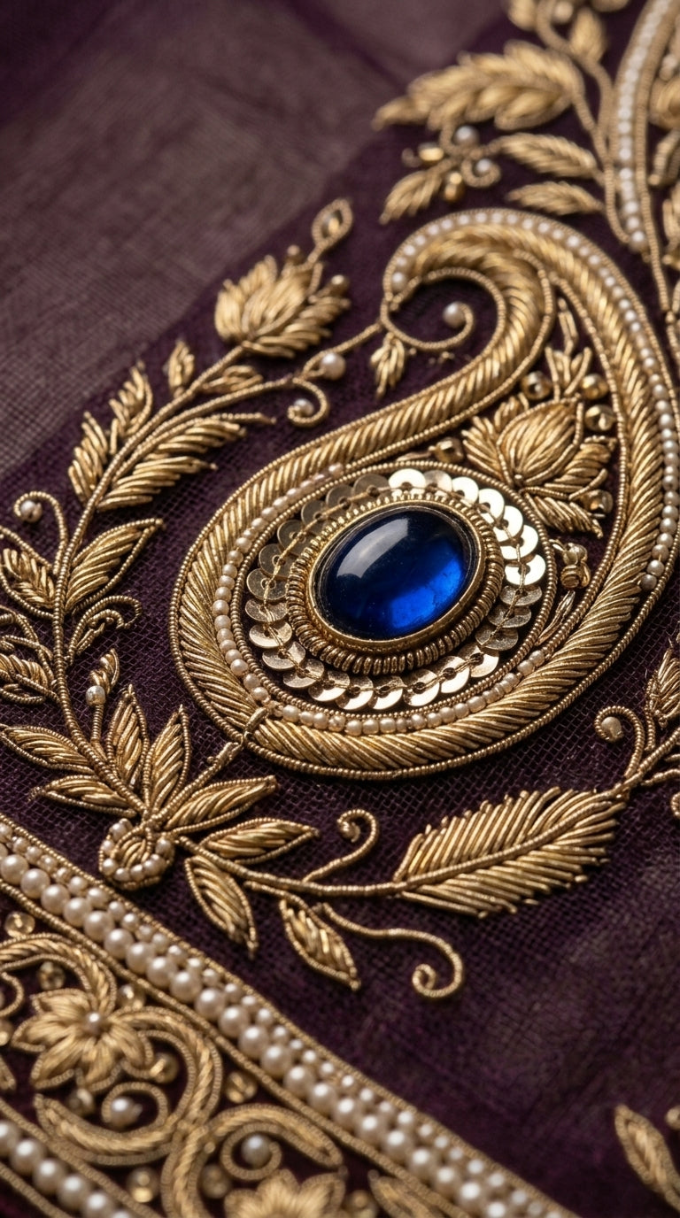 Customised Chanderi Embroidered set