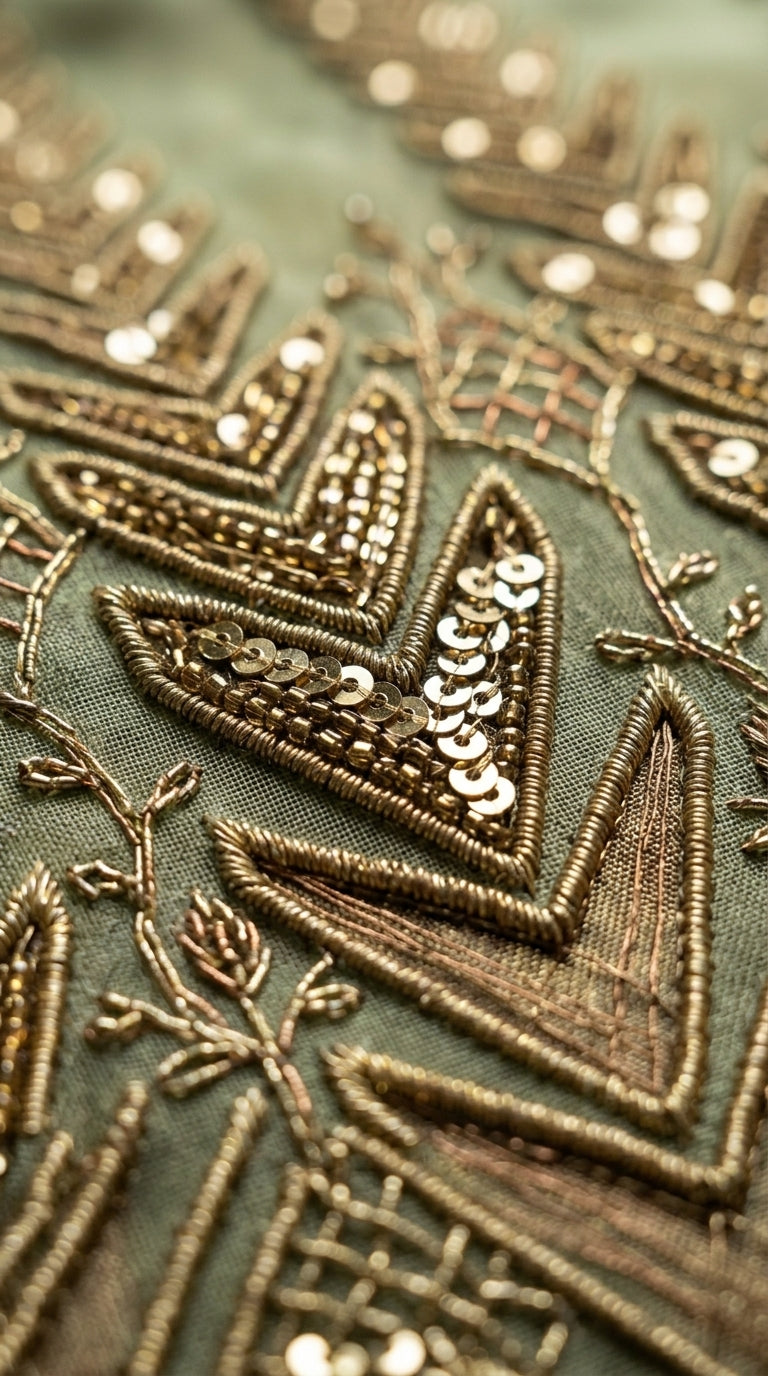 Customised Chanderi Embroidered set