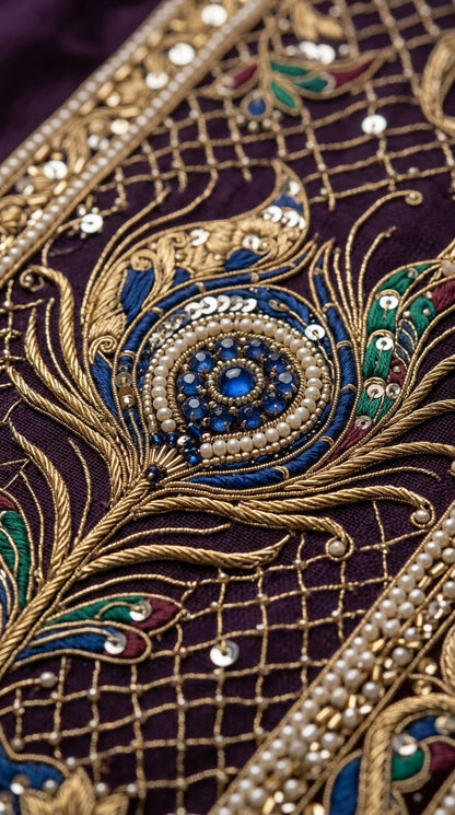 Customised Chanderi Embroidered set