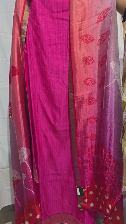 Semi Stitched Chanderi kurta