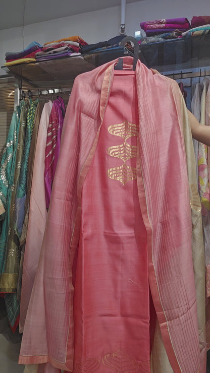 Semi Stitched chanderi kurta