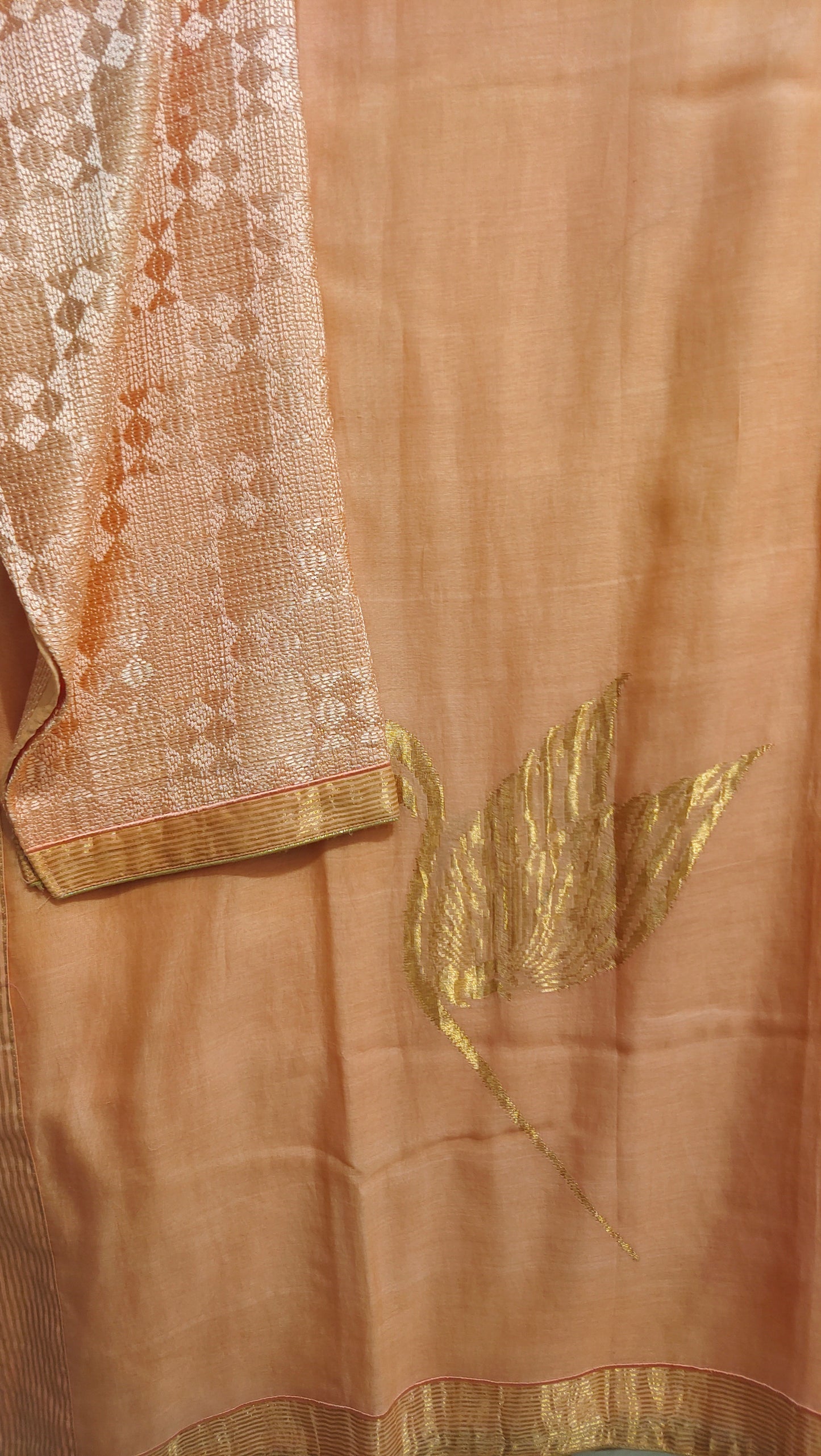 Semi Stitched Chanderi Formal Suitset