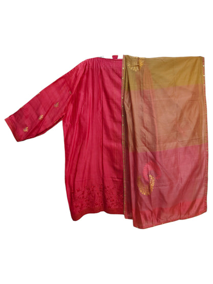 Semi Stitched Chanderi Formal Suitset