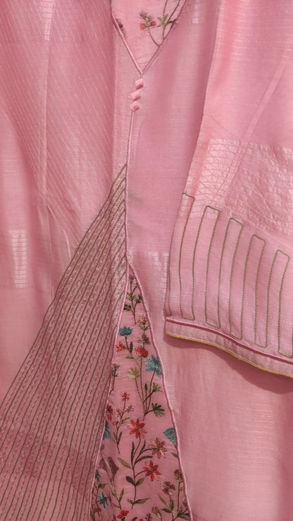 Semi Stitched Chanderi Formal kurta