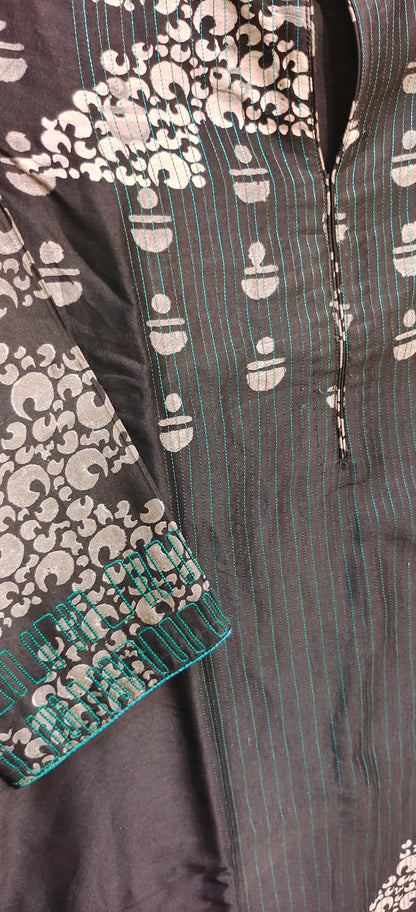 Stitched Chanderi Block Printed Tunic ready size 42