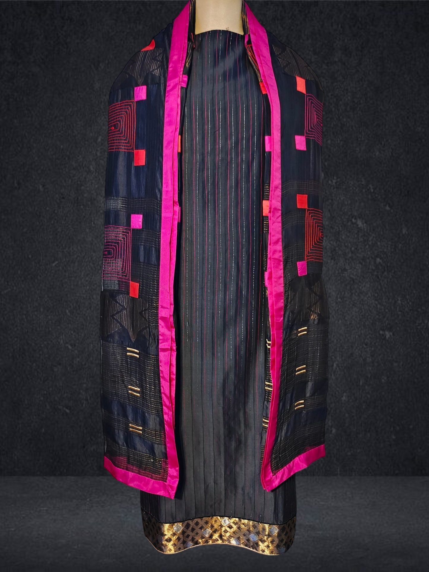 Semi Stitched Formal chanderi Suitset