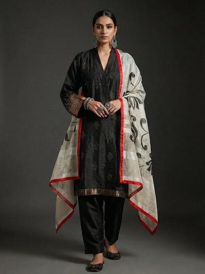 Semi Stitched Formal Chanderi Suitset