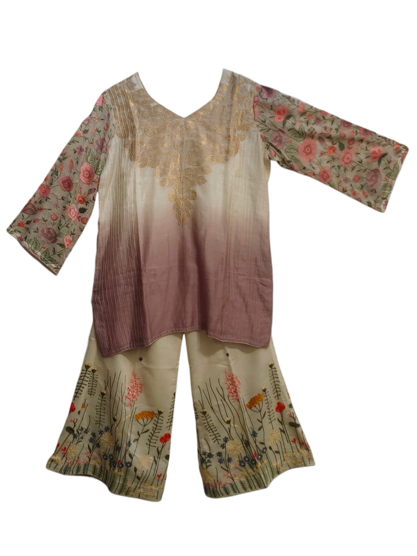 Formal chanderi Embroidered Indowestern set