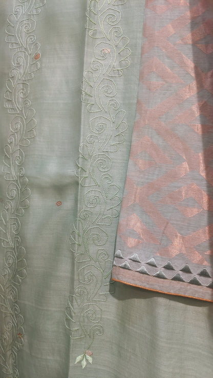 Semi Stitched Chanderi Formal kurta