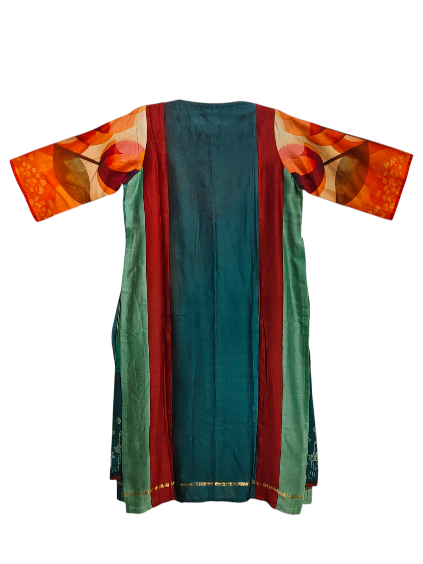 Semi Stitched Casual Chanderi Suitset