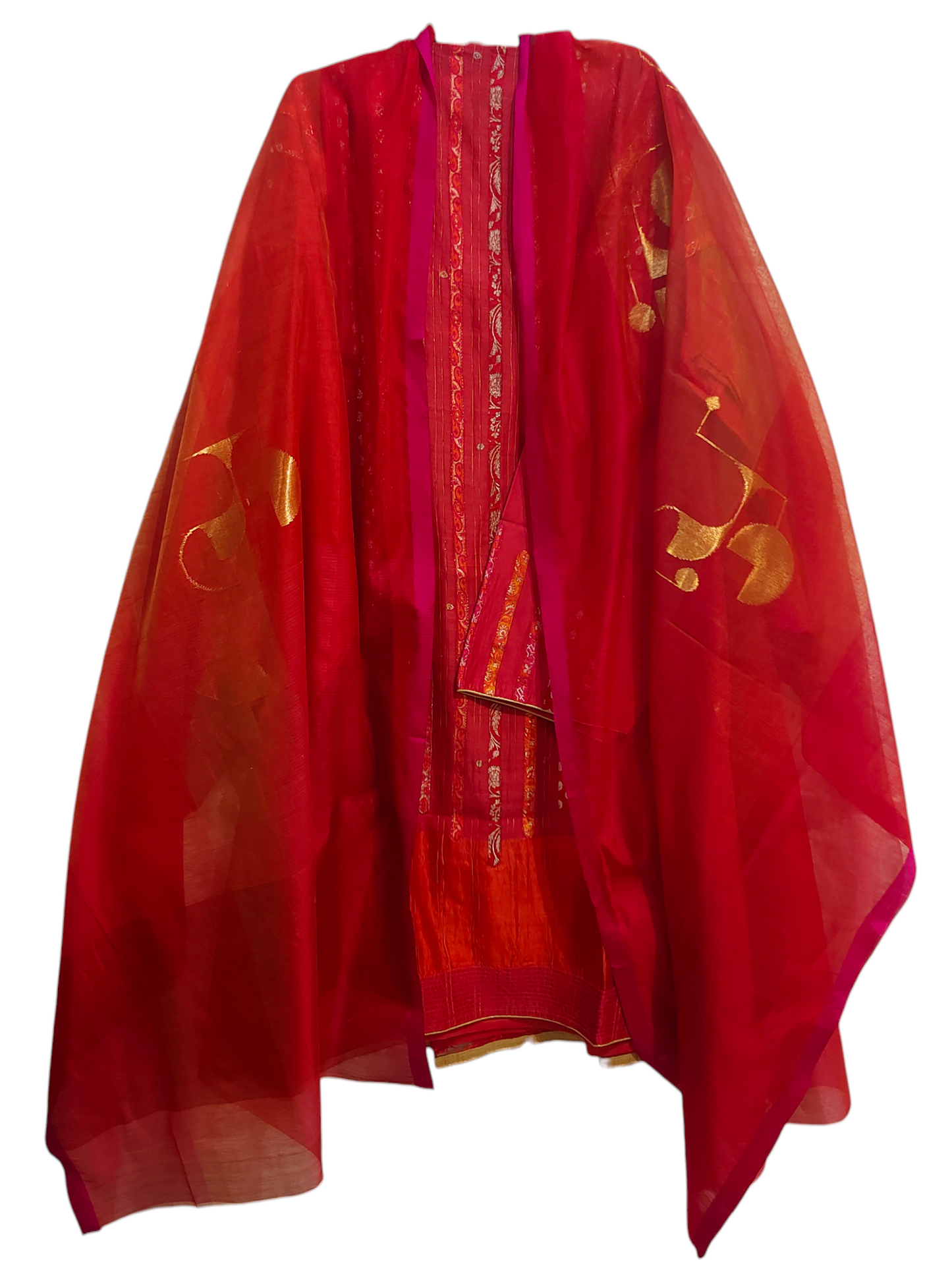 Semi Stitched Formal chanderi Suitset