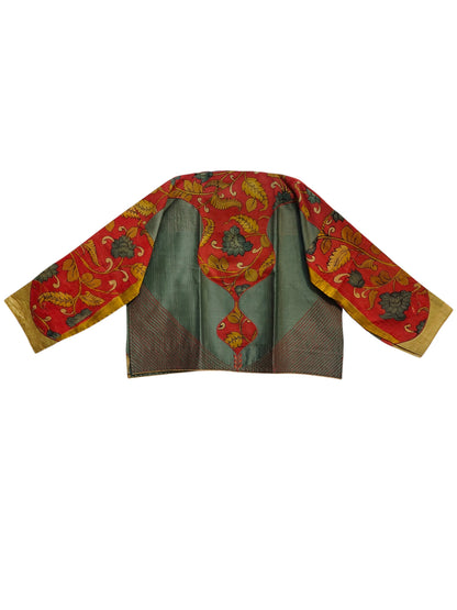 Semi Stitched Chanderi Kalamkari Blouse