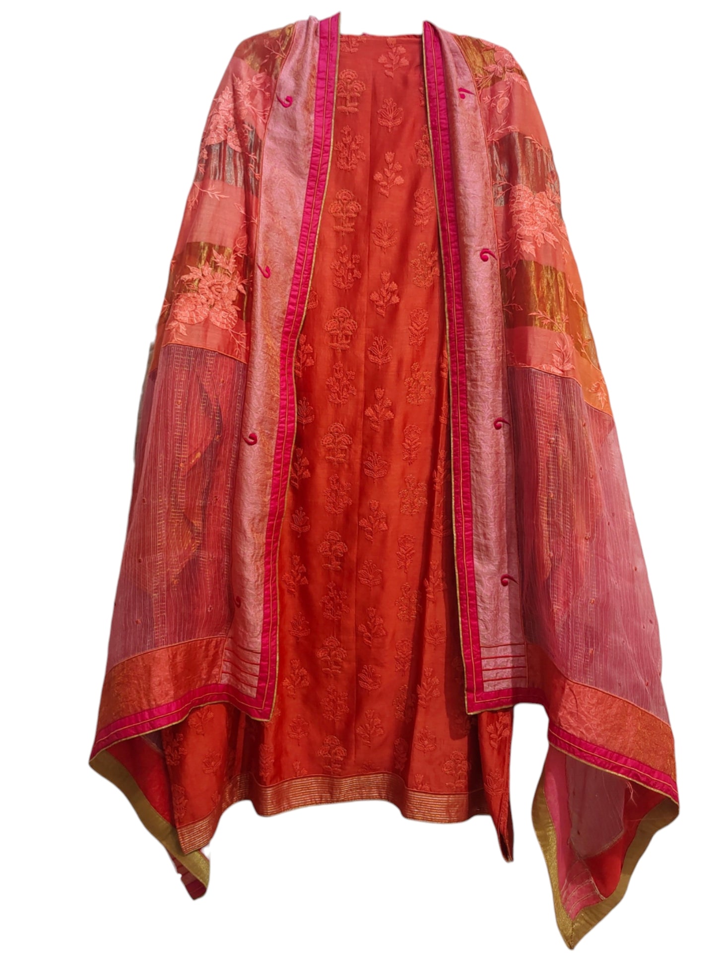 Semi Stitched Chanderi Formal Suitset
