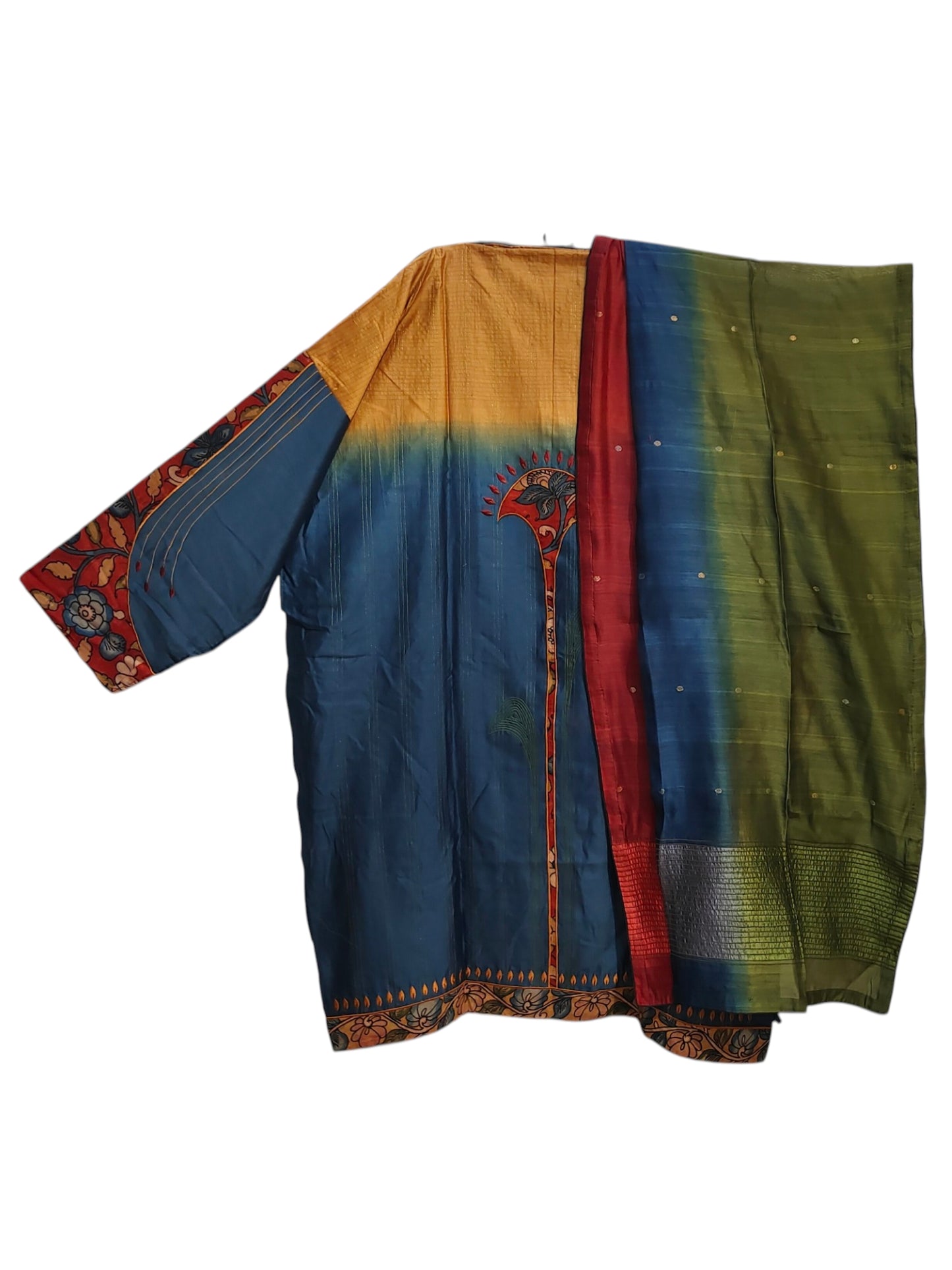 Semi Stitched Chanderi Formal Suitset