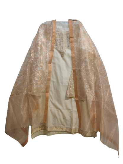 Semi Stitched Formal chanderi Suitset