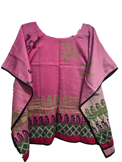 Stitched Chanderi Printed Short Kaftan