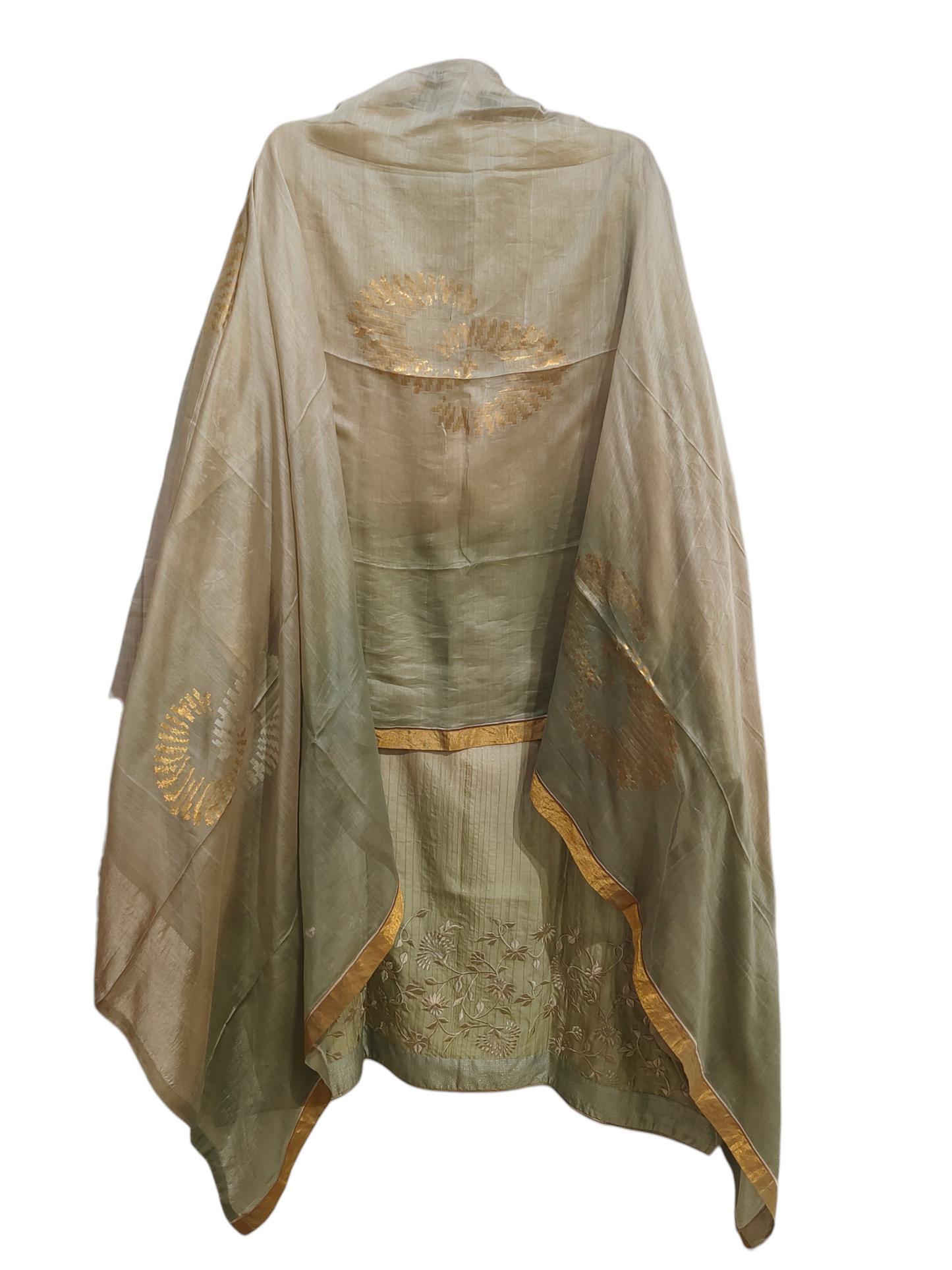 Semi Stitched Formal chanderi Suitset