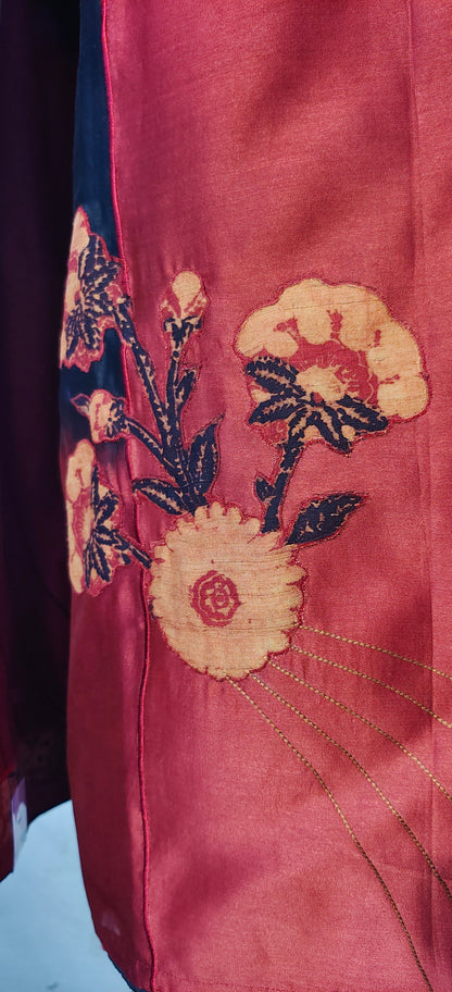 Semistitched Chanderi Ajrakh Short Tunic VISHAL KAPUR STUDIO