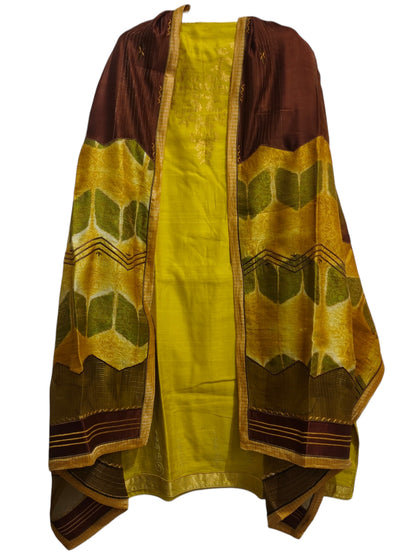 Semi Stitched Chanderi Formal Suitset