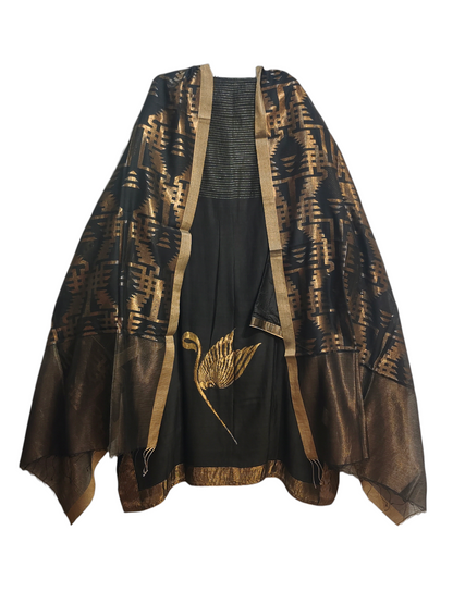 Semi Stitched Formal chanderi Suitset