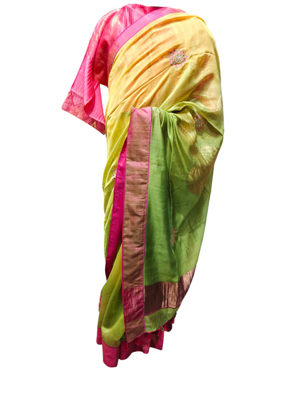 Formal Chanderi Zari Woven With Gota Saree