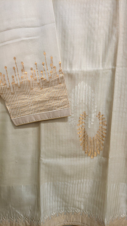 Semi Stitched Formal Chanderi Kurta