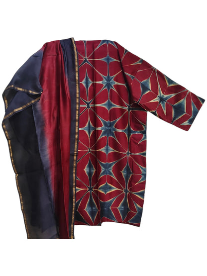 Semi Stitched Chanderi Casual suitset
