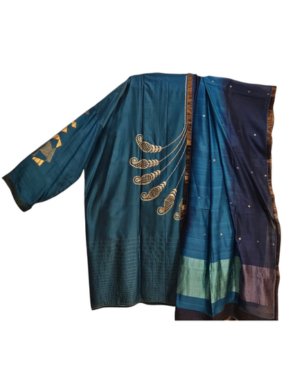 Semi Stitched Chanderi Formal Suitset