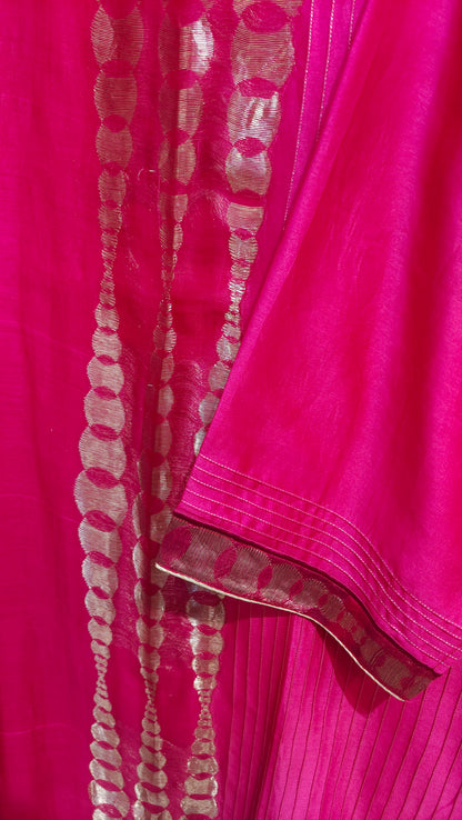 Semi Stitched Chanderi Formal Suitset