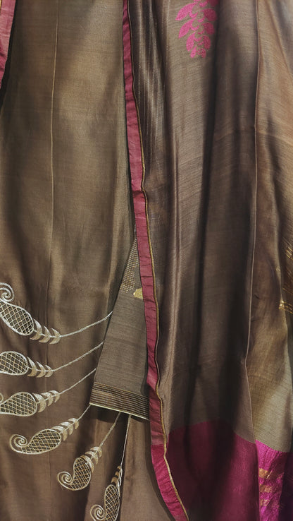 Semi Stitched Formal chanderi Suitset